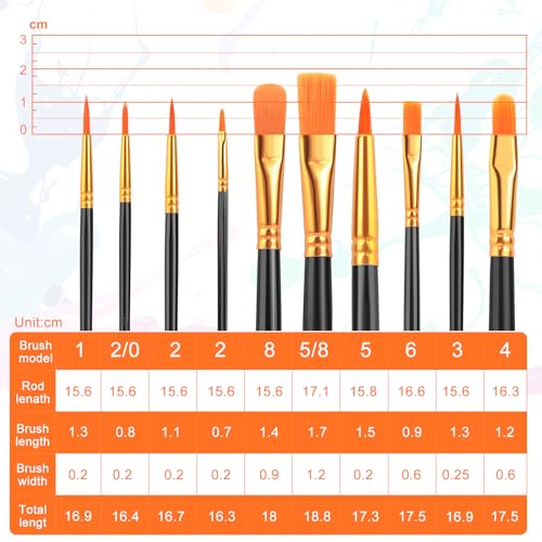 ESRICH 60PCS Paint Brushes, Paint Brush for Acrylic Painting - color: Black, size: 60