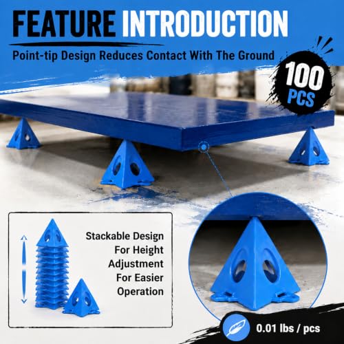 RUGLAMZHIP 80 pcs Painters Pyramids, Painters Pyramid Stands. Blue | Painter's Stands & Mini Tripods for Door Risers, Cabinet Doors, Paint Tent, Woodworking Tools, Cabinet Pouring Accessories - style: Blue-80pcs