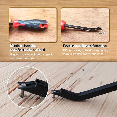 Staple Remover, Heavy Duty Staple Remover Tool,Upholstery Stapler Remover for Carpet,Wood,Floor, Furniture, Construction, Industrial Staple Lifter Removes Flooring, Carton Box Staples(Red/Black) - style: 1pc Staple Remover(Red/Black)