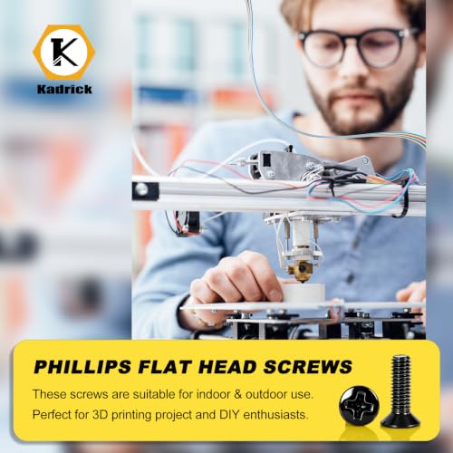 KADRICK 435Pcs M4 Countersunk Screw Kit,Flat Head Bolts 8MM-25MM - size: M4 435Pcs 8-25mm