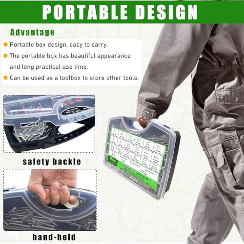 1200 PCS Stainless Steel Wood Screws Assortment Kit,Self Tapping Screws M3/M4/M5/M6 Screws Assortment Kit,1200Pcs(605pcs Round Head & 595pcs Flat Head) Sheet Metal Screws Assorted - size: 1200PCS-SV