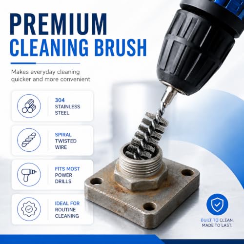 18pcs Wire Bore Brush Set for Drill Cleaning with 1/4" Hex Shank & Tool Bag - size: Nylon+Brass+Stainless Steel