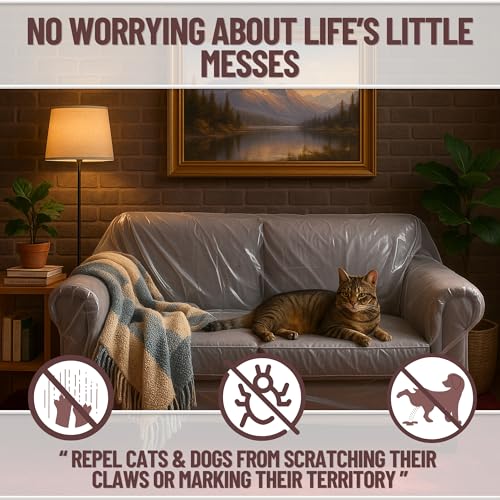 Evelots Clear Vinyl Loveseat Cover, Spill-Resistant 2-Seat Sofa Protector - size: Loveseat
