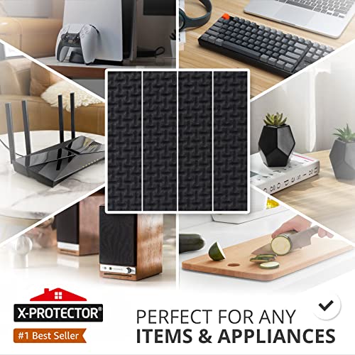 X-PROTECTOR Non-Slip Furniture Pads 8 PC 1”x 4” - Rubber Furniture Grippers - size: 8 Rectangular 1 x 4"
