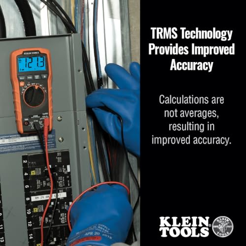 Klein Tools MM420 Digital Multimeter, Auto-Ranging TRMS Multimeter, 600V AC/DC Voltage, 10A AC/DC Current, 50 MOhms Resistance - size: Auto-Ranging