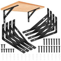 Heavy Duty Shelf Brackets - 8 Pcs L Shaped Metal Wall Mount Shelves Support for Floating Shelves (3.7 x 6 inch) - size: 3.7 x 6 inch Black