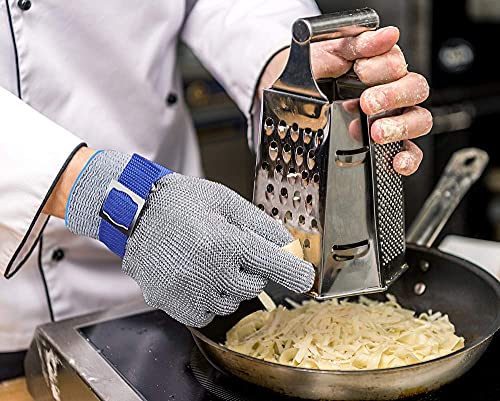 Schwer ANSI A9 Cut Resistant Glove, Food Grade Stainless Steel wire Mesh Metal Gloves, Knife Cutting Gloves for kitchen Mandoline Slicing Butcher Meat Cutting Oyster Shucking Fish Fillet（S, 1 PCS） - size: Small (Pack of 1), style: 2.0 Steel Wire+hppe