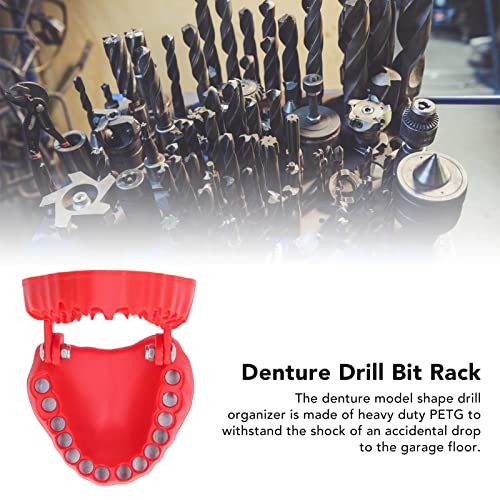 Magnet Denture Drill Bit Holder,Portable 28 Drill Bits Denture Bit Holder Desk Gadget Decor Tool (Red) - color: Red