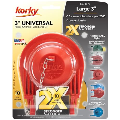 Korky Large 3-Inch, 2X Long-Life Premium Toilet Flapper - size: 3 in.