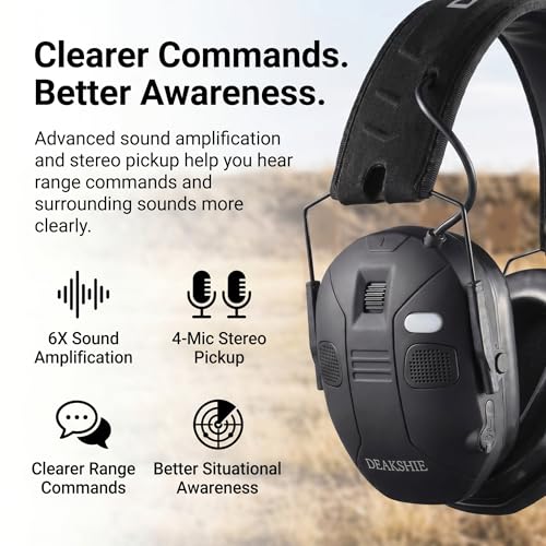 Bluetooth Shooting Ear Protection, 2-in-1 Gel Earmuffs for Glasses - color: Black