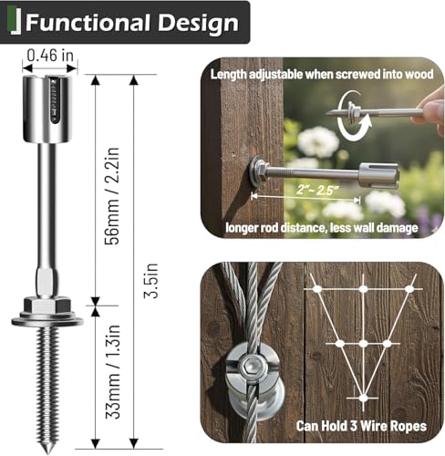 Wire Trellis Kit, 12-Set 5/64” Crosshead with Cutter & 53ft Cable - size: 12 Sets