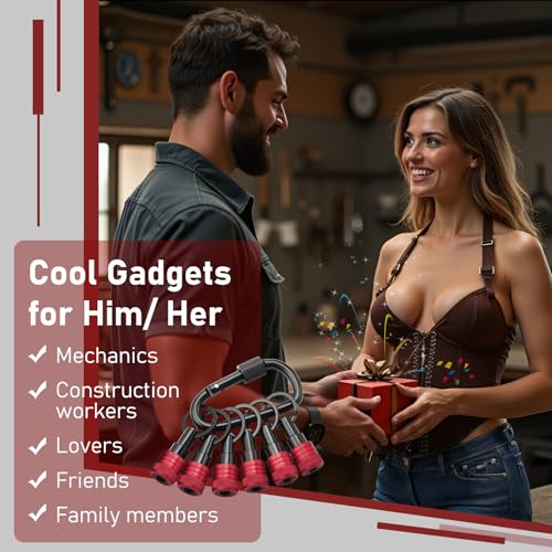 Enhanced Non-Slip Bit Holder Key Chain 6pc, Drill Bit Holder for 1/4 Inch Hex Shank Bits, Bit Holders for Impact Driver Drill Bit Extension, Screwdriver Bit Holder, Quick Change & Easy Access, Red - color: Red