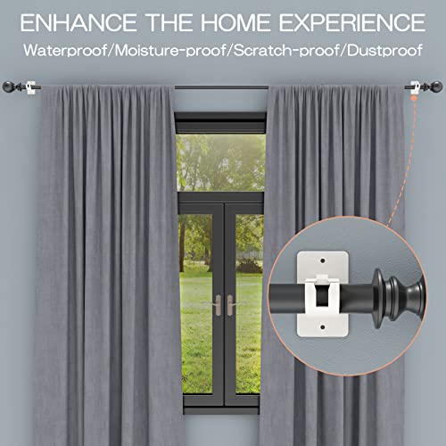 CIEMGNZOC 4PCS No Drill Curtain Brackets, Self-Adhesive Rod Holders, Nail Free Adjustable, Hooks for Rods Under 1.57 Inch (White) - color: 4 Pcs White