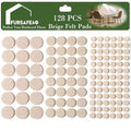 Fursafe&Q Felt Furniture Pads for Hardwood Floors - Self Adhesive Chair Felt Pad, Furniture Feet Floor Protectors, Protect from Nicks, Dents and Scratches, Cabinet Door Bumper128 Pcs Chair Feet - size: 128 Pcs Beige Felt Pads
