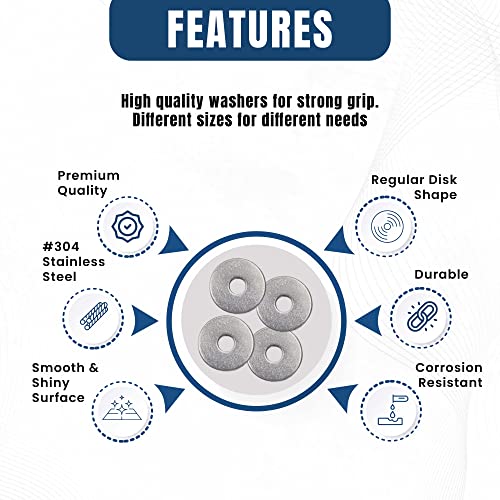 225 Pcs Metric Fender Washers Assortment Kit, 304 Stainless Steel - style: Fender