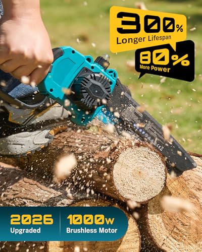 SEESII 2-in-1 Electric Pole Saws 8 Inch for Tree Trimming, Brushless Motor - color: Deep Blue