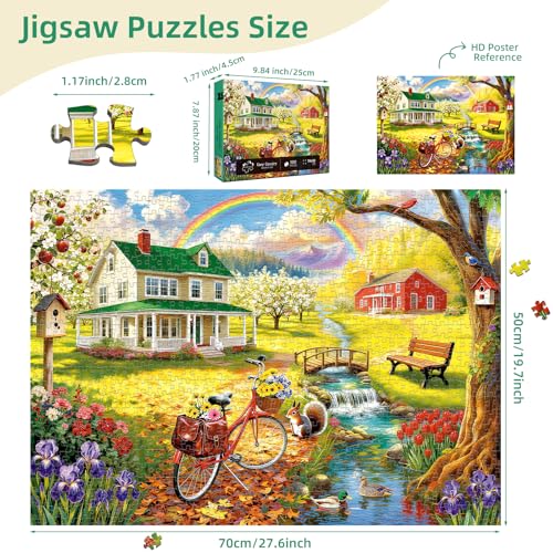 Cozy Country Life Puzzles for Adults 1000 Pieces - color: Cozy Country