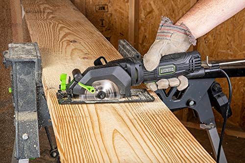 Genesis Mini Circular Saw 4.0 Amp 4-1/2" with 24T Carbide-Tipped Blade, Rip Guide, Vacuum Adapter, and Blade Wrench (GCS445SE) - style: Mini Circular Saw 4-1/2"