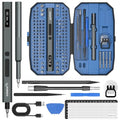 STREBITO Mini Electric Screwdriver Set 155 in 1, Small Electric Screwdriver | Upgraded 5 Torque & Indicator, 140 S2 Magnetic Bits, 500mAh Battery, Electronics Tool Kit for RC, Computer, PC, Laptop, Phone - color: Upgraded-blue