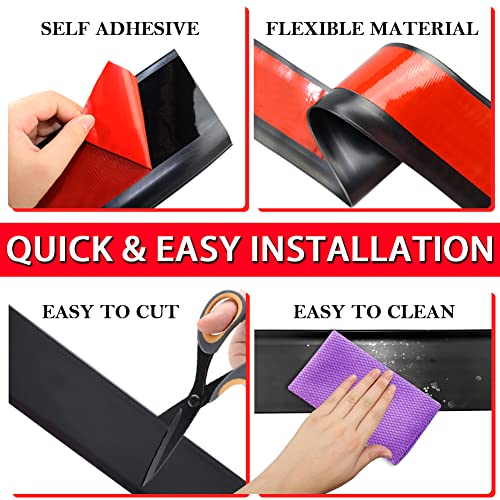 FONUNO Vinyl Wall Base Rubber Baseboard Molding Trim Self Adhesive 3" Wide - color: Black, size: 3in x 100ft