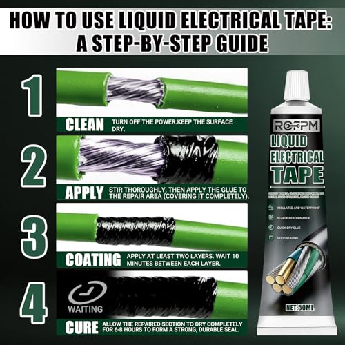 Liquid Electrical Tape Black Kit 100ml, Wire Cable Repair Adhesive
