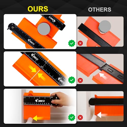 JOREST Connectable Contour Gauge (10+5 Inch), Gifts Ideas for Men Dad Handyman Husband Him, Shape Profile Duplicator with Lock, Outline Angle Measuring Tool, Template Tool, Tile Flooring, Scribe Edge - size: 15 Inch Package