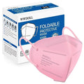WWDOLL KN95 Face Mask 25 Pack, 5-Layers Breathable Disposable KN95 Masks - color: Pink