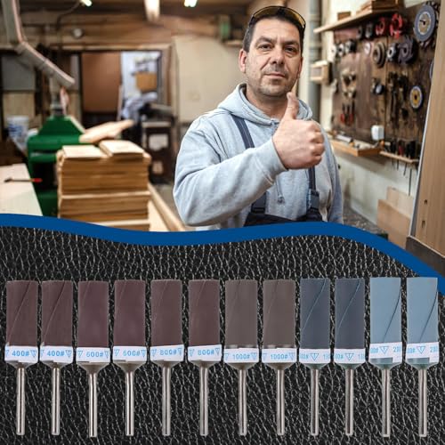 12pcs 400-2000 Grit Sanding Drums for Dremel Rotary Tool | Rotary Tool Bits Sander Set Bands Mandrels for Wood Plastic Metal Grinding Polishing - style: 400-2000 Grit