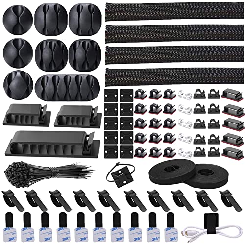 N NOROCME 192 PCS Cable Management Kit 4 Wire Organizer Sleeve