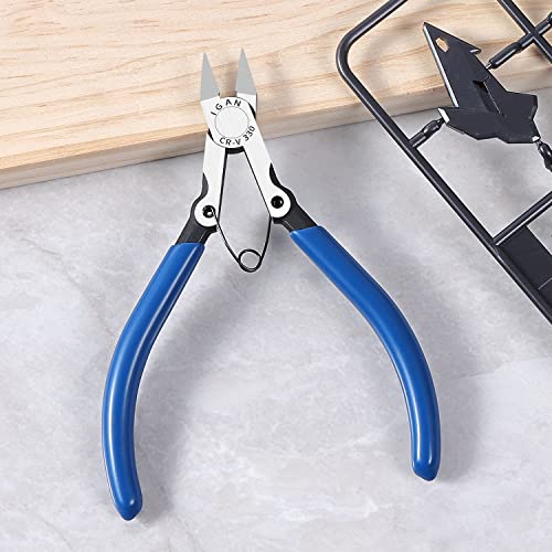 IGAN-330 Flush Cutters, Precision Wire Cutter, Flush Pliers, Wire Snips, Electrical Cutters, Sprue, Side & Small Wire Nippers, Diagonal Cut Snips, Ideal for Electronics & Precision Cutting Needs - size: 5''x1