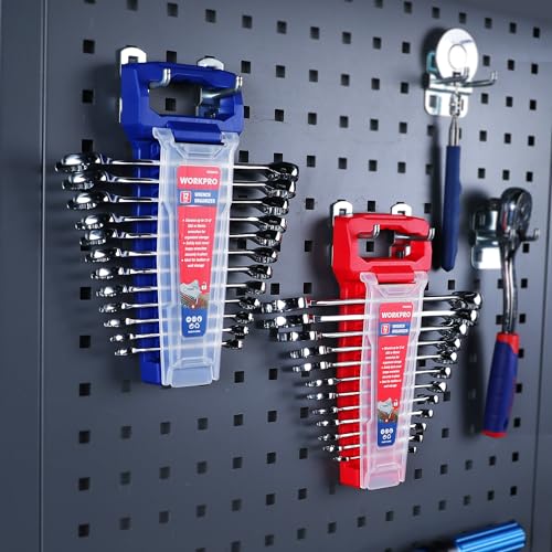 WORKPRO 2-Piece Wrench Organizer, 24-Slot Wrench Holder Set with Lock Cover - style: Plastic Wrench Organizer(2PC)