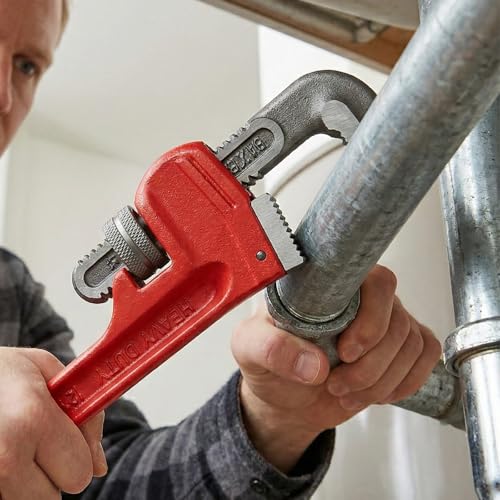 HOIGON 5 Piece Heavy Duty Plumbers Pipe Wrench Set, 8" 10" 12" 14" 18" Heat Treated Adjustable Straight Pipe Plumbing Wrench Set with Soft Grip for Household Plumbing Repairs - color: Red, size: 8" 10" 12" 14" 18"