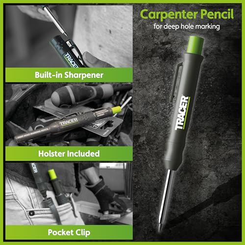 TRACER Contour Gauge 250mm (10”) Precise Marking Gauge with TRACER Deep Hole Construction Pencil. Gauge and Carpenters Pencil Set - style: 250mm (10”) plus Pencil
