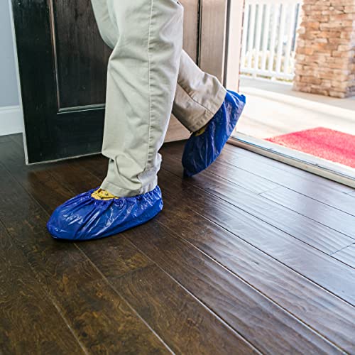 ShuBee Waterproof Shoe & Boot Covers Slip-Resistant Disposable for Plumbing Construction Floor Protection - 40 Pair - color: Dark Blue