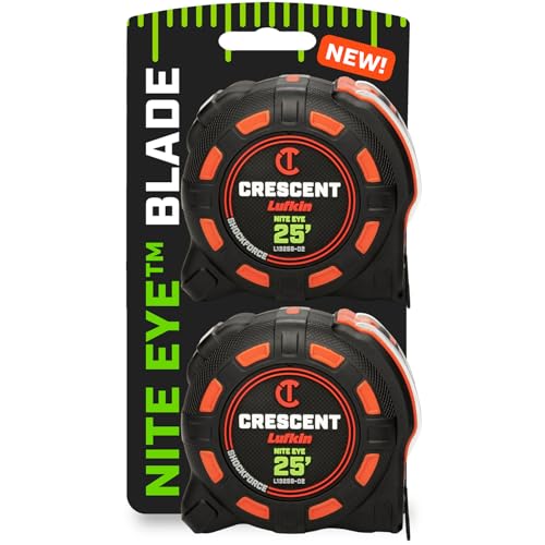 Crescent Lufkin 25' SHOCKFORCE NITE EYE Tape Measure 2 Pk | L1325BSET2V-02 - size: 25' Two Pack, style: SAE