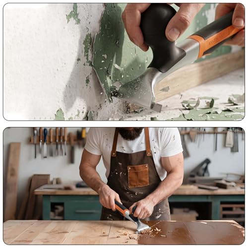 Onemake 2-1/2" Heavy-Duty Premium Ergonomic Carbide Scraper Tool, Removal on Dry Glaze, Stains, Putty, Scratches, Rust, Paint, Glue, Varnish, Resin, Carbide Scraper with Blade