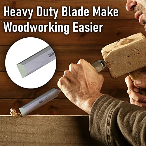 6 Piece Wood Chisel Set Woodworking Chisel Kit with Chrome-Vanadium Steel and hornbeam Handles, Premium Wooden Case for Carpenter Craftsman Gift for Men - size: 6 Piece Wood Chisel