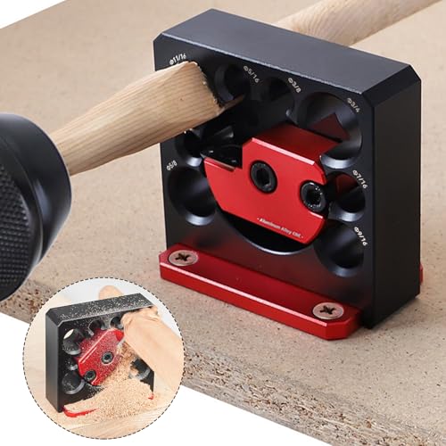 Dowel Maker Jig Kit, 8 Hole Dowel Maker Round Rod Auxiliary Tool Electric Drill Milling Inserts for Wooden Rods Sticks Woodworking (Imperial)