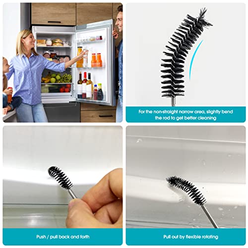RayTour Extra-Thick Drain Brush with Stronger Spring - 67-Inch Flexible Pipe Cleaning Tool - Dual Bristle Heads - Ideal for Curved Pipes and Slim Holes – Black - style: Two Heads with Stronger Spring
