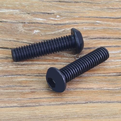 35 Pieces M6 x 25mm Button Head Socket Cap Screws, Thread Pitch 1.0mm, Sutemribor M6 Black Screws, 10.9 Grade Alloy Steel, Black Oxide Finish, Fully Threaded - size: M6 x 25mm, style: Button Head