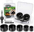 8PCS Hole Saw Kit for Wood, Drywall, PVC and Door Use, 1" to 2-1/8"