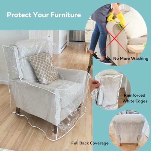 Evelots Clear Vinyl Recliner & Armchair Cover, Waterproof Protector - size: Armchair