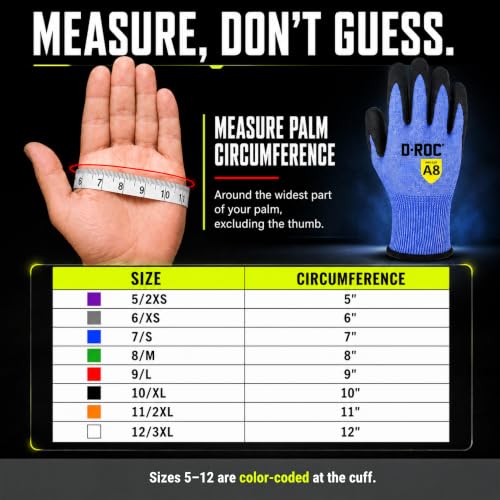 MAGID D-ROC AeroDex ANSI A8 VersaTek Grip Coated Palm Work Gloves, 12 Pairs, Size 9/Large (GPD883) - size: 9/L, style: 12 Pairs