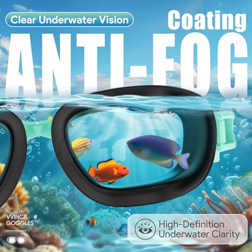 Vvinca Kids Swim Goggles, Swimming Goggles for Kids 3-14 Anti-Fog UV Protection No Leak Pool Glasses for Boys Girls - color: 10-green& Bluee