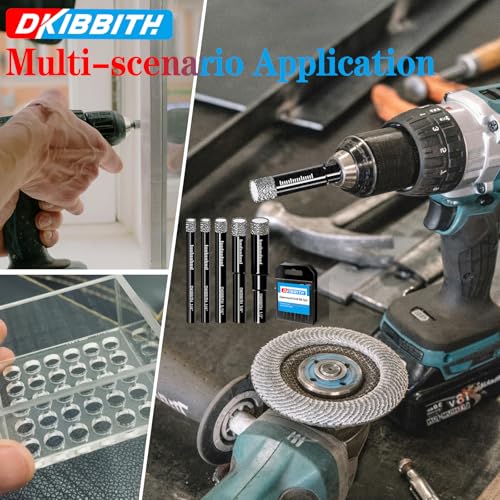 10 pcs 1/4" Diamond Drill Bits for Tile, Porcelain, Ceramic, Granite, Marble, Stone, Glass, Dry Drilling Tile Drill Btis with Storage Case and 1/4" Round Shank - size: 10 pcs 1/4" Diamond bits