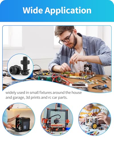 1800PCS Metric Screw Assortment, Metric Bolt Assortment Kit M2 M3 M4 M5 Machine Screws with Lock & Flat Washers, Grade 10.9 Alloy Steel Hex Socket Button Head Black Screws Nuts and Bolts Kit (Black) - size: M2M3M4M5 1800PCS (Black)