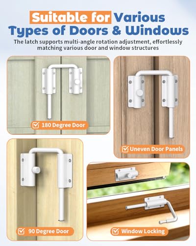 Sliding Door Loop Lock, Security U-Bolt Locks, White-2PCS - color: White-2PCS