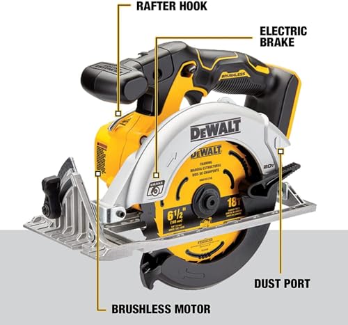 DEWALT 20V MAX* 6-1/2 in. Brushless Cordless Circular Saw, Tool Only (DCS565B)