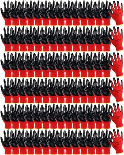Maxcheck PU Coated Work Gloves Bulk Pack - color: Red, size: Large