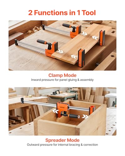 VEVOR Bar Clamps for Woodworking, 4-Pack, 24" and 31" F Clamps, 1100 lbs Load Limit, Clamp/Spreader 2 Modes, Soft Rubber Pads, Ergonomic Handle, Carbon Steel Bar, for Wood Working and Metal Working - size: 31"& 24" (4 Pack), style: Heavy-Duty